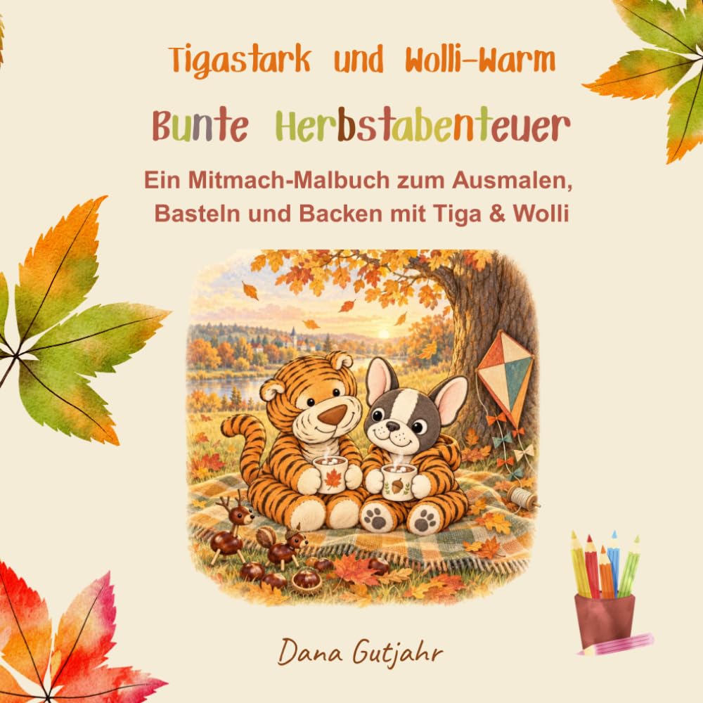 Buchcover: Tigastark und Wolli-warm – Bunte Herbstabenteuer von Dana Gutjahr.
